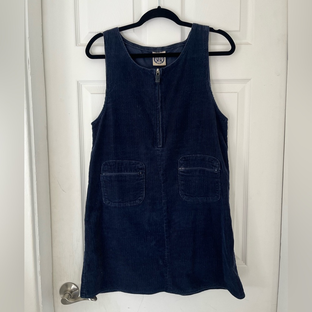 Vintage Navy Corduroy Sleeveless Mini Dress